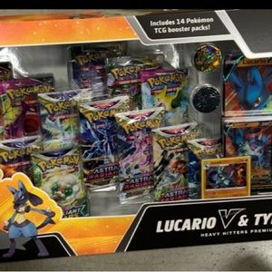 Pokemon TCG Lucario V & Tyranitar V Heavy Hitters Premium Collection Box 2022